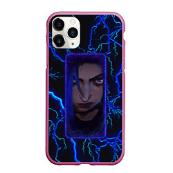 Чехол iPhone 11 Pro матовый ARCANE League Of Legends JINX молния, цвет: 3D-малиновый