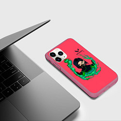 Чехол iPhone 11 Pro матовый Вайпер art, цвет: 3D-малиновый — фото 2