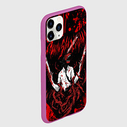 Чехол iPhone 11 Pro матовый Человек бензопила в крови Chainsaw Man, цвет: 3D-фиолетовый — фото 2
