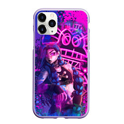 Чехол iPhone 11 Pro матовый League Of Legends Arcane ДЖИНКС НЕОНОВАЯ КРАСКА, цвет: 3D-светло-сиреневый