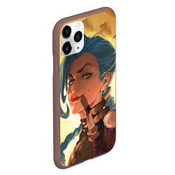 Чехол iPhone 11 Pro матовый Arcane League Of Legends JINX взрыв, цвет: 3D-коричневый — фото 2