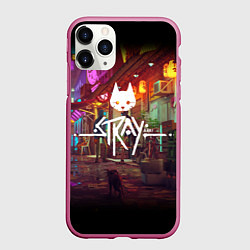 Чехол iPhone 11 Pro матовый Stray: Poster, цвет: 3D-малиновый