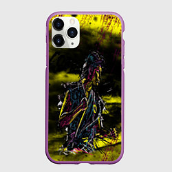 Чехол iPhone 11 Pro матовый Кобра Кай Царапины, цвет: 3D-фиолетовый