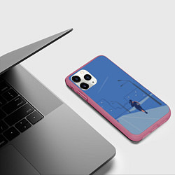 Чехол iPhone 11 Pro матовый Пробежка, цвет: 3D-малиновый — фото 2