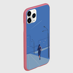 Чехол iPhone 11 Pro матовый Пробежка, цвет: 3D-малиновый — фото 2