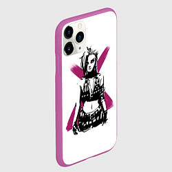 Чехол iPhone 11 Pro матовый Arcane League Of Legends - Джинкс, цвет: 3D-фиолетовый — фото 2