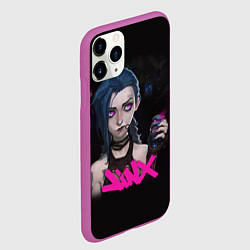 Чехол iPhone 11 Pro матовый ДЖИНКС С ГРАНАТОЙ League Of Legends, цвет: 3D-фиолетовый — фото 2