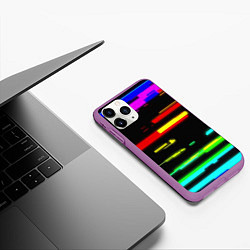 Чехол iPhone 11 Pro матовый Color fashion glitch, цвет: 3D-фиолетовый — фото 2