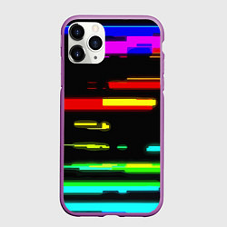 Чехол iPhone 11 Pro матовый Color fashion glitch, цвет: 3D-фиолетовый