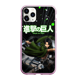 Чехол iPhone 11 Pro матовый Levi Атака Титанов В атаке, цвет: 3D-розовый