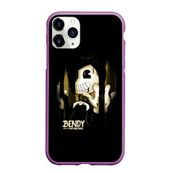 Чехол iPhone 11 Pro матовый Bendy And The Ink Machine подтеки, цвет: 3D-фиолетовый