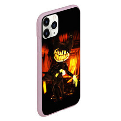 Чехол iPhone 11 Pro матовый Bendy And The Ink Machine Жуткий Бенди, цвет: 3D-розовый — фото 2