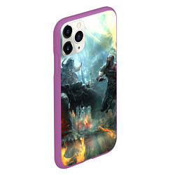Чехол iPhone 11 Pro матовый God of War Fighting, цвет: 3D-фиолетовый — фото 2