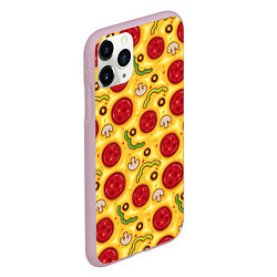 Чехол iPhone 11 Pro матовый Pizza salami, цвет: 3D-розовый — фото 2