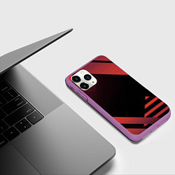 Чехол iPhone 11 Pro матовый Спортивная геометрияgeometry, цвет: 3D-фиолетовый — фото 2