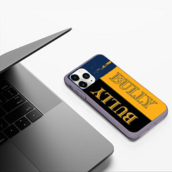 Чехол iPhone 11 Pro матовый Bully Вертикальное лого, цвет: 3D-серый — фото 2