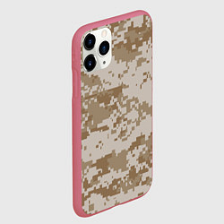 Чехол iPhone 11 Pro матовый Пустынный Милитари, цвет: 3D-малиновый — фото 2