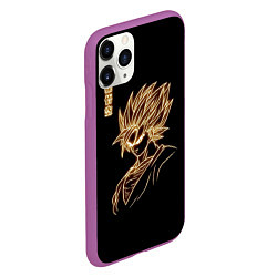 Чехол iPhone 11 Pro матовый Гоку неоновый Dragon Ball, цвет: 3D-фиолетовый — фото 2