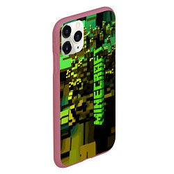 Чехол iPhone 11 Pro матовый Minecraft, pattern 2022, цвет: 3D-малиновый — фото 2