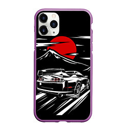 Чехол iPhone 11 Pro матовый TOYOTA SUPRA Под Луной, цвет: 3D-фиолетовый