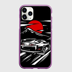 Чехол iPhone 11 Pro матовый TOYOTA SUPRA Под Луной, цвет: 3D-фиолетовый