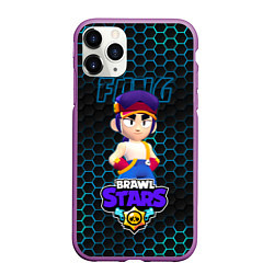 Чехол iPhone 11 Pro матовый Фэнг BRAWL STARS соты, цвет: 3D-фиолетовый