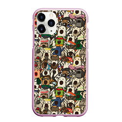 Чехол iPhone 11 Pro матовый Ничоси - Nichosi, цвет: 3D-розовый