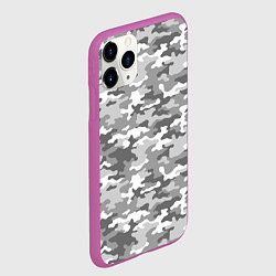 Чехол iPhone 11 Pro матовый Серый Военный Камуфляж, цвет: 3D-фиолетовый — фото 2