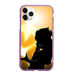 Чехол iPhone 11 Pro матовый АЛЬБЕДО УЧЕНЫЙ ALBEDO ГЕНШИН ИМПАКТ, цвет: 3D-фиолетовый