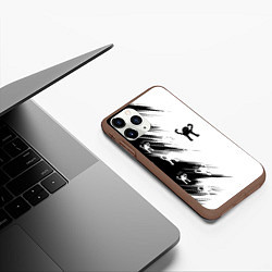 Чехол iPhone 11 Pro матовый Ъуъ съука чб, цвет: 3D-коричневый — фото 2