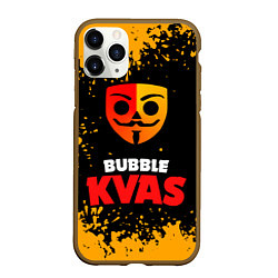 Чехол iPhone 11 Pro матовый Bubble Kvas Бабл Квас, логотип, цвет: 3D-коричневый