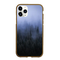 Чехол iPhone 11 Pro матовый КРАСИВЫЙ ЛЕС В ТУМАНЕ, цвет: 3D-коричневый