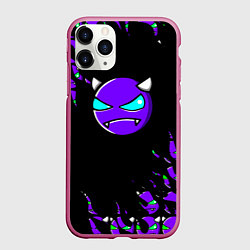 Чехол iPhone 11 Pro матовый Geometry Dash, цвет: 3D-малиновый