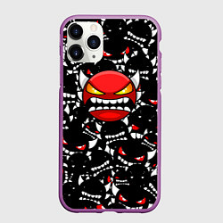 Чехол iPhone 11 Pro матовый Geometry Dash смайлы