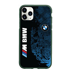 Чехол iPhone 11 Pro матовый BMW M Series Синий Гранж, цвет: 3D-темно-зеленый