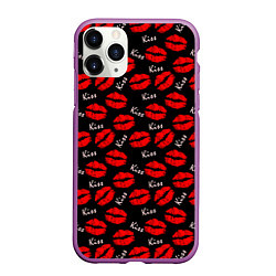 Чехол iPhone 11 Pro матовый Kiss поцелуи, цвет: 3D-фиолетовый