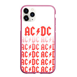 Чехол iPhone 11 Pro матовый Acdc Паттерн