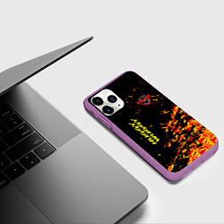 Чехол iPhone 11 Pro матовый Poppy Playtime huggy wuggy хагги вагги, цвет: 3D-фиолетовый — фото 2