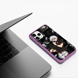 Чехол iPhone 11 Pro матовый Грустный Канеки Токийский Гуль Tokyo Ghoul, цвет: 3D-фиолетовый — фото 2