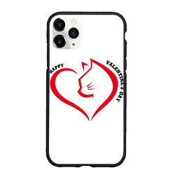Чехол iPhone 11 Pro матовый День святого Валентина мир, цвет: 3D-черный