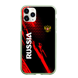 Чехол iPhone 11 Pro матовый Russia Герб Геометрия, цвет: 3D-салатовый