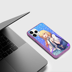 Чехол iPhone 11 Pro матовый Китагава Марин эта фарфоровая кукла влюбилась, цвет: 3D-фиолетовый — фото 2