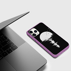 Чехол iPhone 11 Pro матовый Лунная Музыкальная Дорожка, цвет: 3D-фиолетовый — фото 2