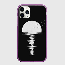 Чехол iPhone 11 Pro матовый Лунная Музыкальная Дорожка, цвет: 3D-фиолетовый