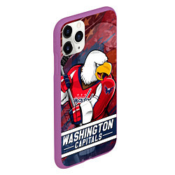 Чехол iPhone 11 Pro матовый Вашингтон Кэпиталз Washington Capitals, цвет: 3D-фиолетовый — фото 2