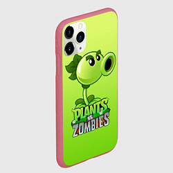 Чехол iPhone 11 Pro матовый Plants vs Zombies - Горохострел, цвет: 3D-малиновый — фото 2