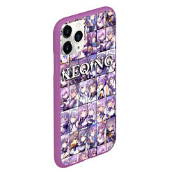 Чехол iPhone 11 Pro матовый Genshin Impact Keqing Гениш Импакт Кецин, цвет: 3D-фиолетовый — фото 2