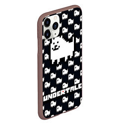 Чехол iPhone 11 Pro матовый UNDERTALE DOG AND LOGO УНДЕРТАЛЕ, цвет: 3D-коричневый — фото 2