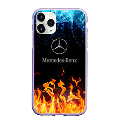 Чехол iPhone 11 Pro матовый Mercedes-Benz: Вода и Огонь, цвет: 3D-светло-сиреневый