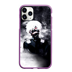 Чехол iPhone 11 Pro матовый Токийский Гуль в Дыму Tokyo Ghoul Smoke, цвет: 3D-фиолетовый